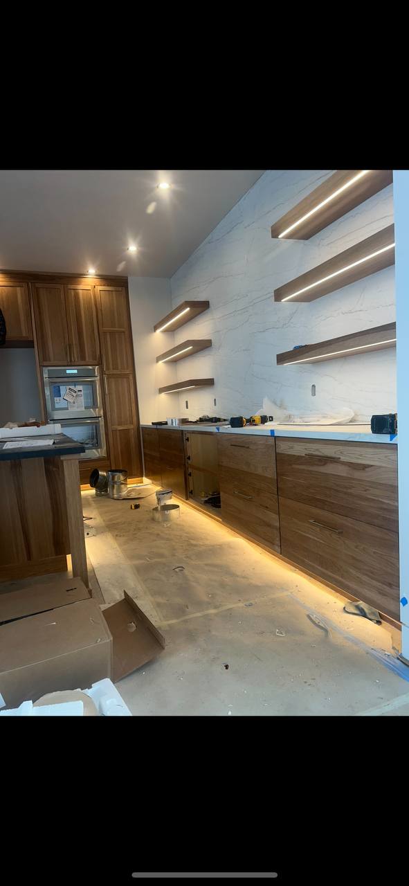 Bar pendant lighting installation